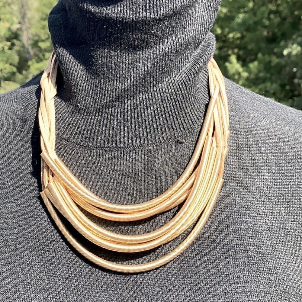 💕Vintage leather in spring layered necklace